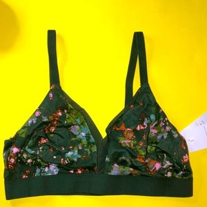 Green floral bralette